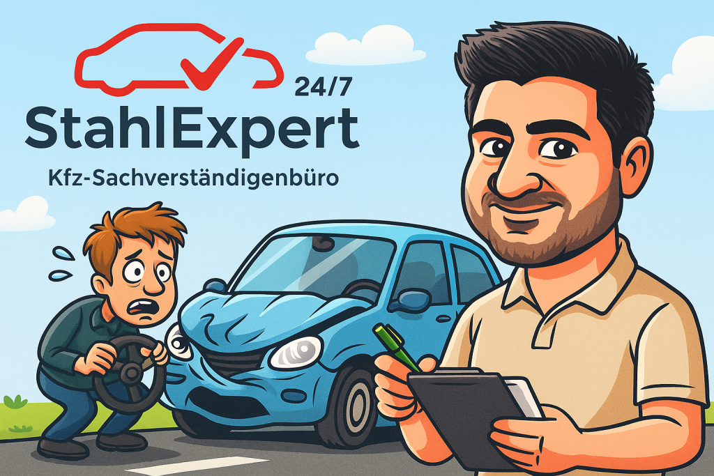 StahlExpert24 Titelbild verunfalltes Auto Kfz-Sachverständiger, Kfz-Gutachter
